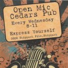 Photo: Open mic night-tonight @ Cedars Pub in Skippack! 8-11 hosting with Mike B. On Keys! See ya there.
