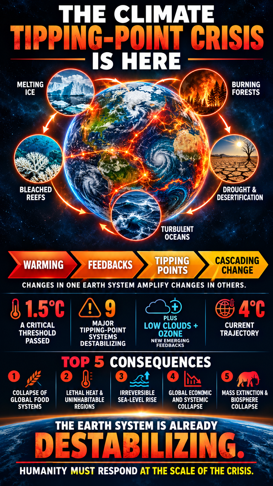 Impact of Tipping-Points Tipped in the Earth’s Climate System