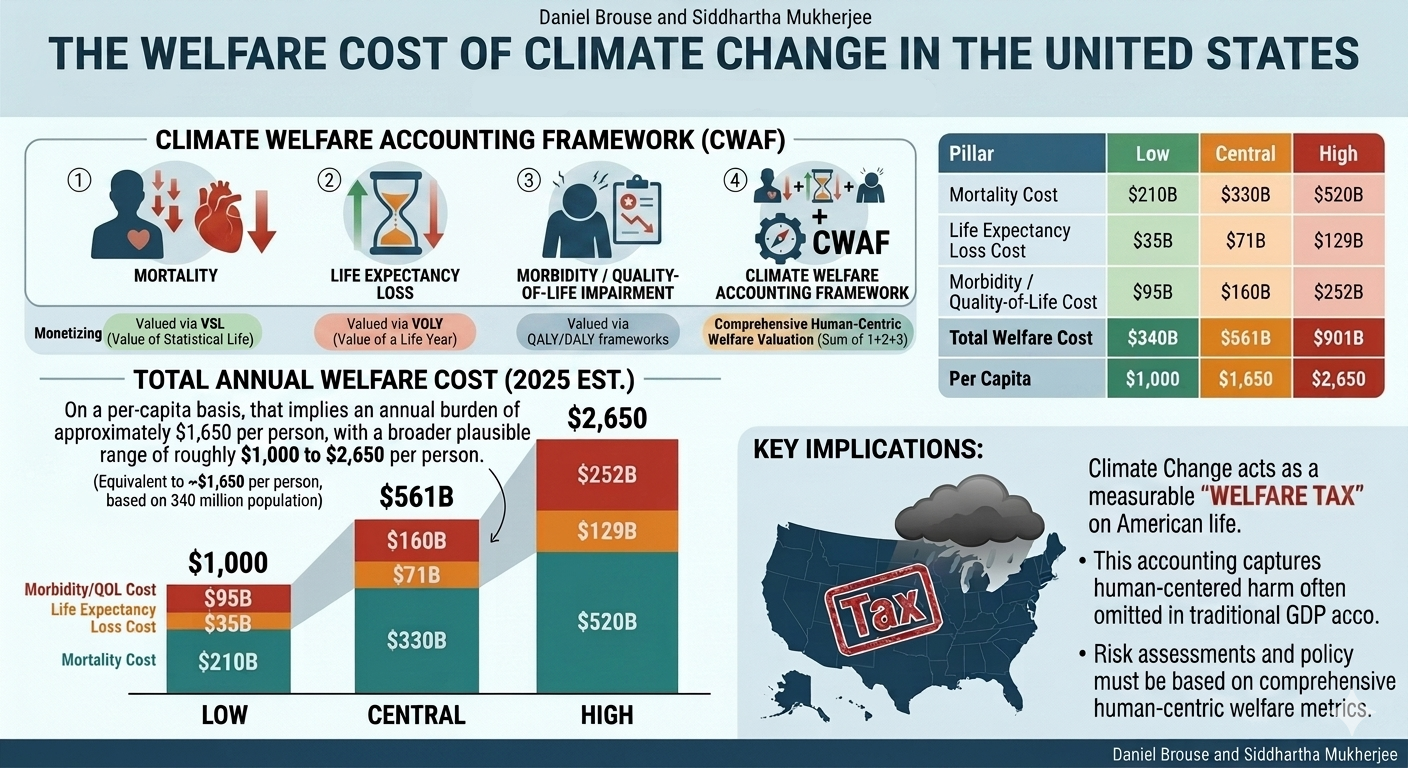 Climate Welfare Accounting Framework (CWAF): The Welfare Cost of Climate Change in the United States