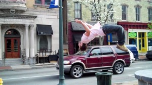 Nick Does a Flip While I Play Jigging Music